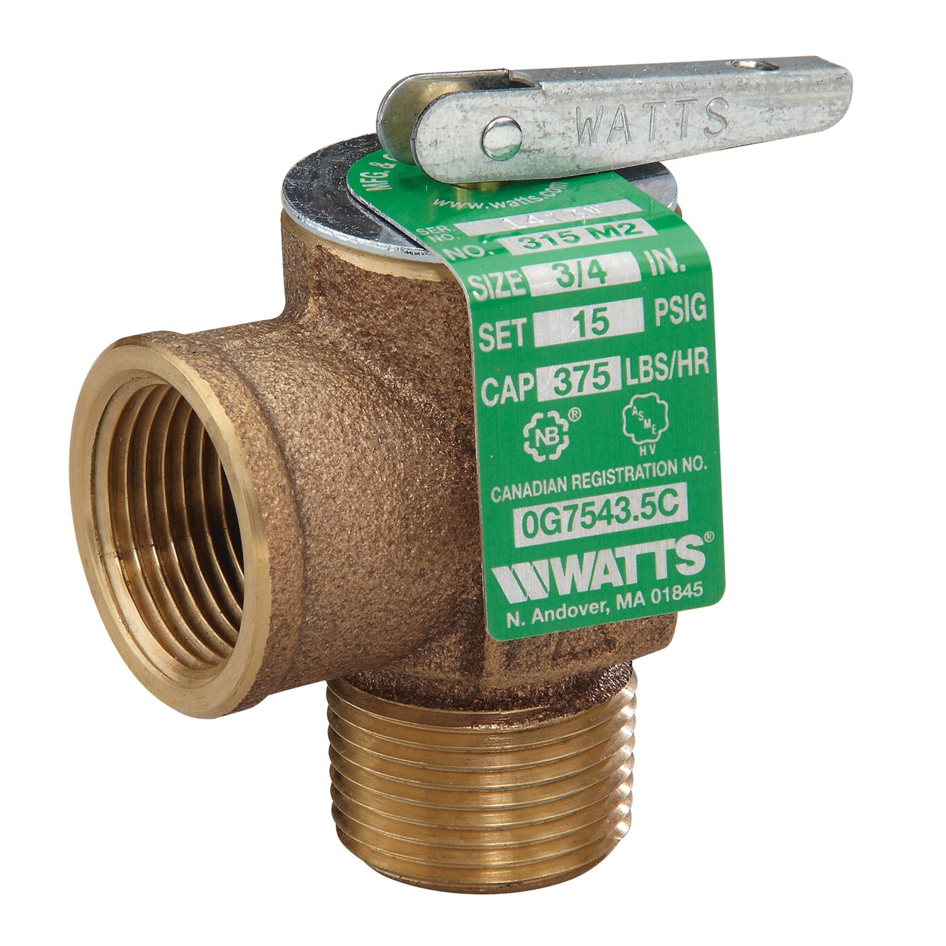 WATTS - 3/4 315M2-015 Relief Valves - 0342629 - additional view