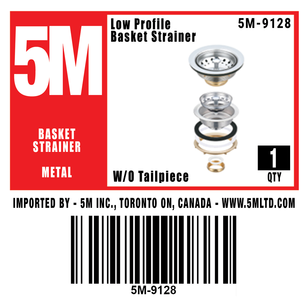 5M - Low Profile Basket Strainer Assembly W/O Tailpiece (upc) - 5M-9128 - additional view