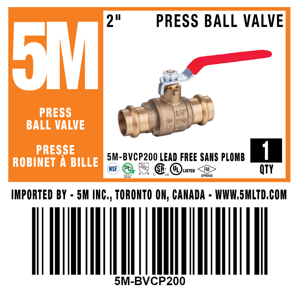 5M- 2" Press Ball Valve LF  - 5M-BVCP200 - additional view