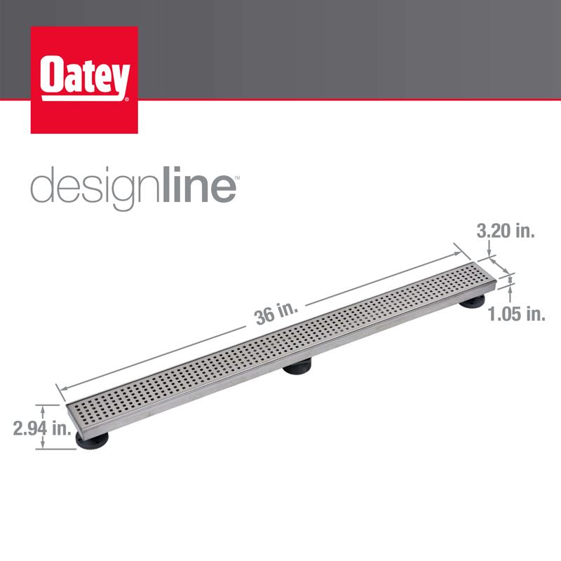 Oatey-36 IN. SS LINEAR DRAIN TILE-IN GRATE RETAIL-DLS1360R2 - additional view