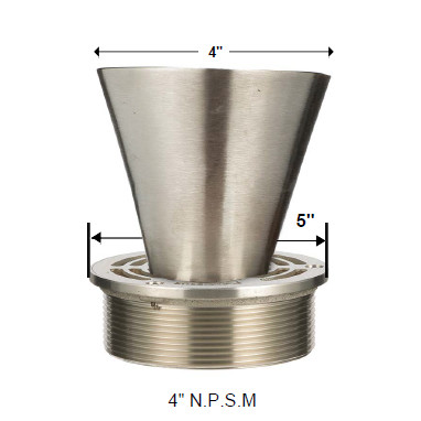 MIFAB - 4"  NICKLE BRONZE ROUND FUNNEL  WITH 5" NB STRAINER ASSEMBLY  - EF-1 - additional view