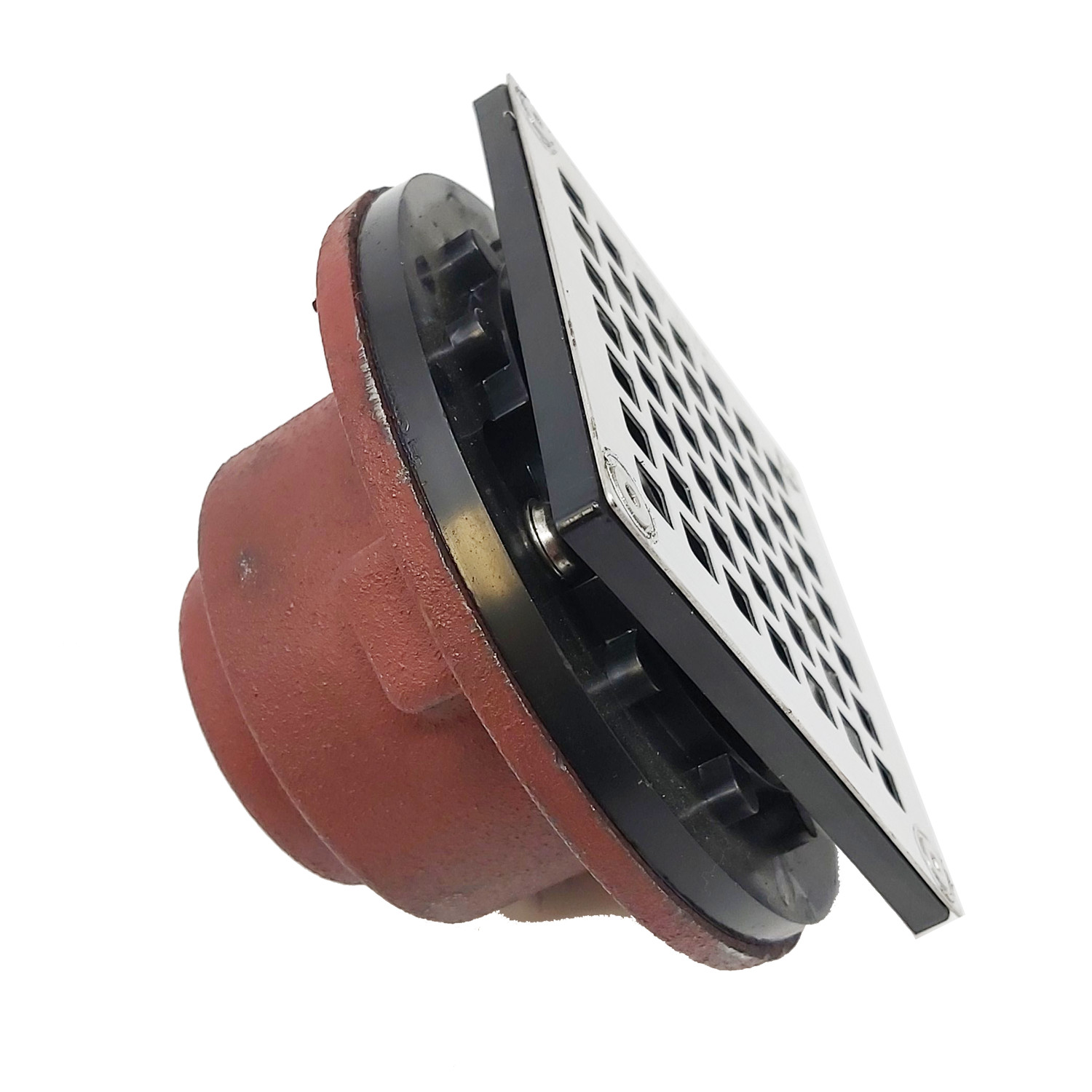 MIFAB-SHOWER DRAIN WITH SQUARE TOP 1 1/2" (38) Cast Iron body w/ 4 x 4 S.S. Grate-SD7101-S4 - additional view