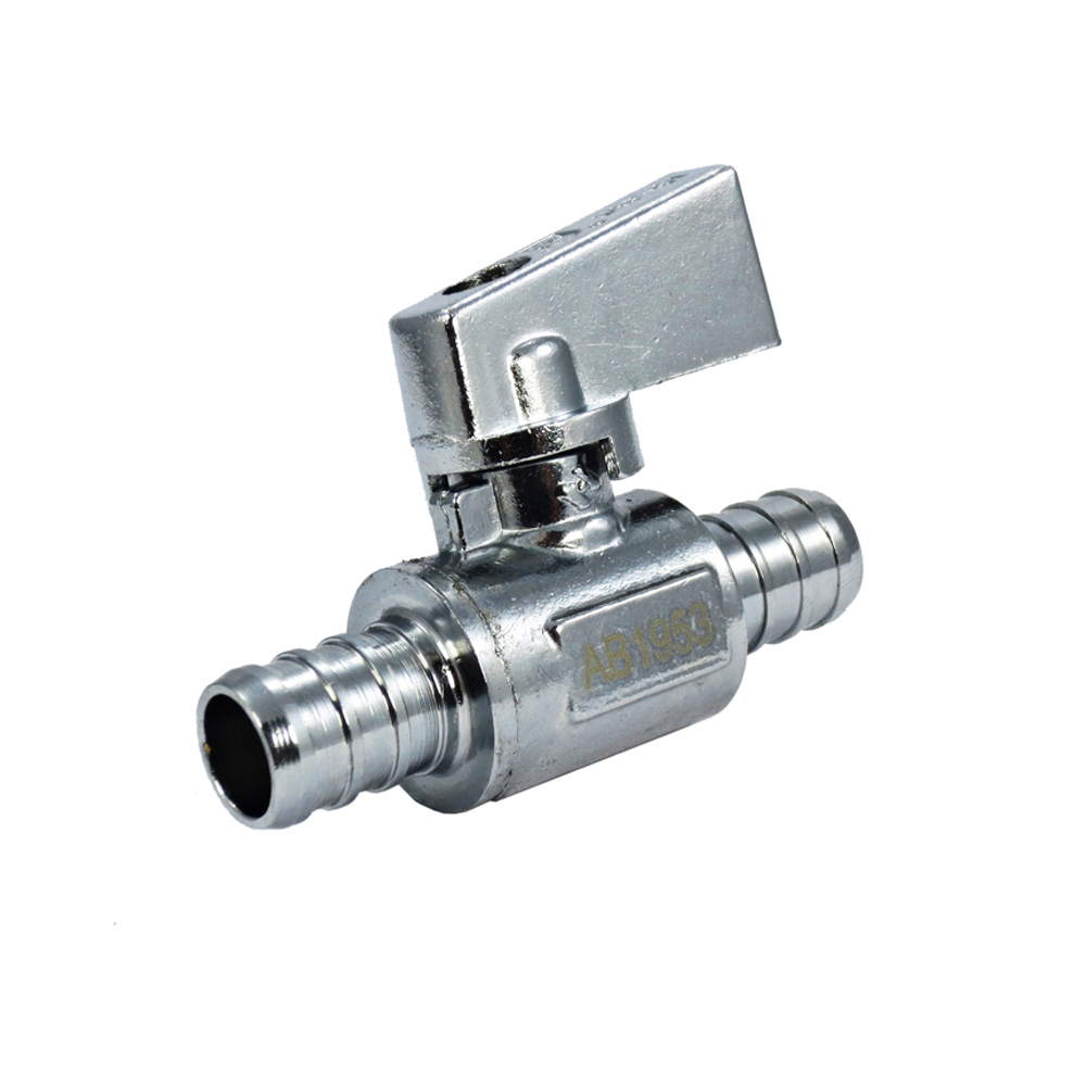 5M-1/2 Turn Straight Stop VALVE w/ABS Straight Handle -1/2" PEX X 1/2" PEX-5M-STPX1212-S