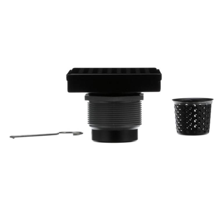 Oatey-4" X 4" SQUARE DRAIN SQUARE GRATE (Matte Black)-DS32040