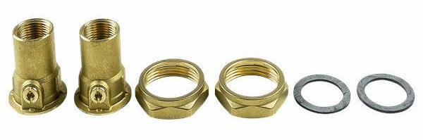 GRUNDFOS - FLANGE KITS FOR UNION MOUNTED PUMPS (Models, UPS15-35SUC/LC/DT, UPS15-55SUC/LC/DT)  1/2" bronze union isolation valve set (threaded) - 519850