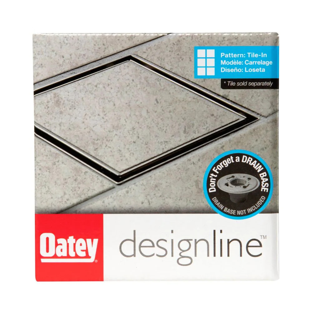 Oatey - Designline 6 in x 6 in Square Drain Tile-in Grate - DSS1060R-D-02