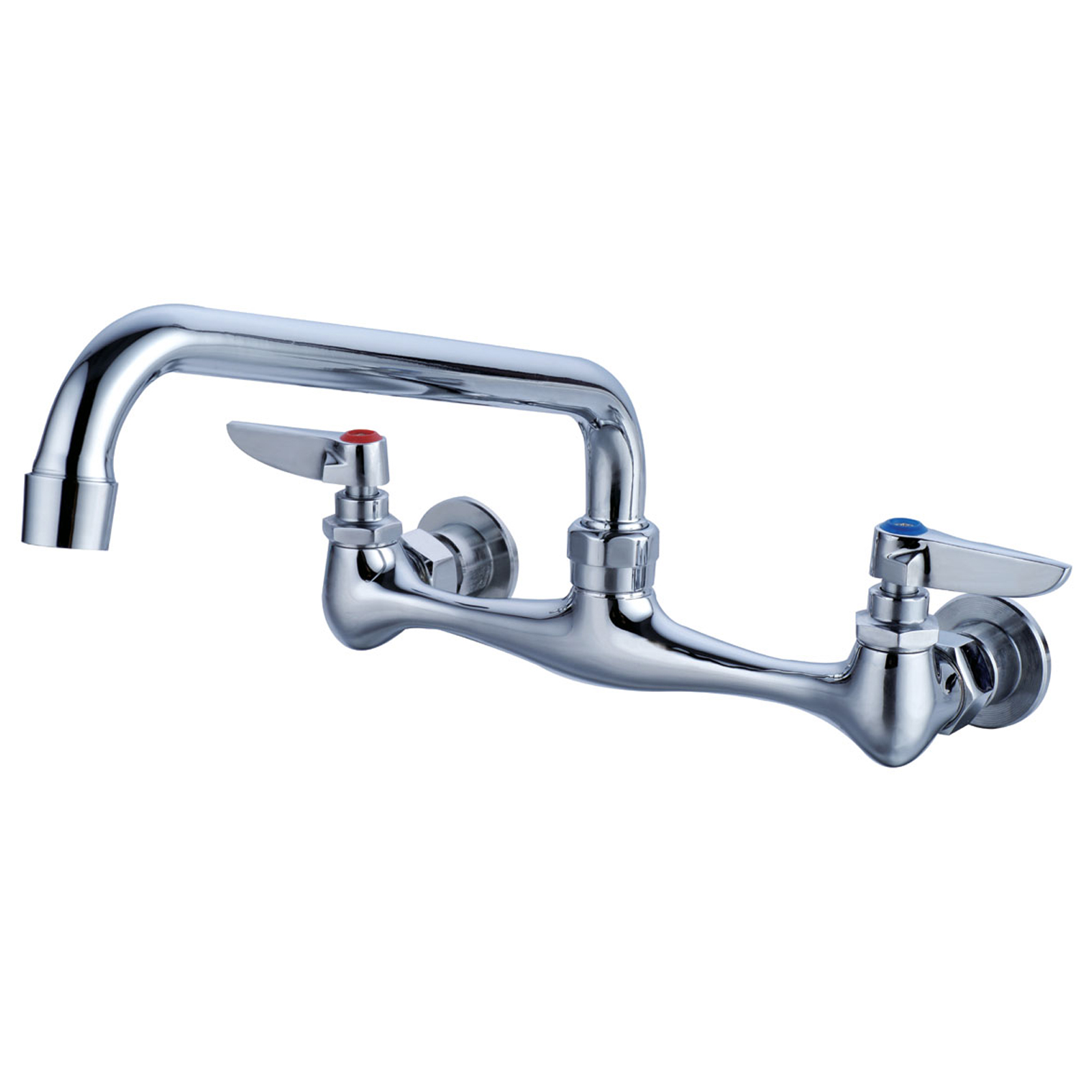 MASSI - YENISEI - Standard Duty Wall Mounted Faucet 8" Centers  8" Adjustable Centers 1/2" Female inlets 12" Swing Spout - MAXF-KS12