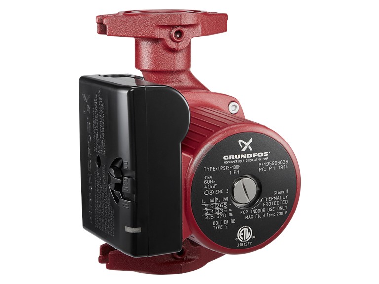 GRUNDFOS - 3 Speed Pumps - CAST IRON UPS43-44FC 115 3-speed, 1/6 HP, flanged housing - 52722514