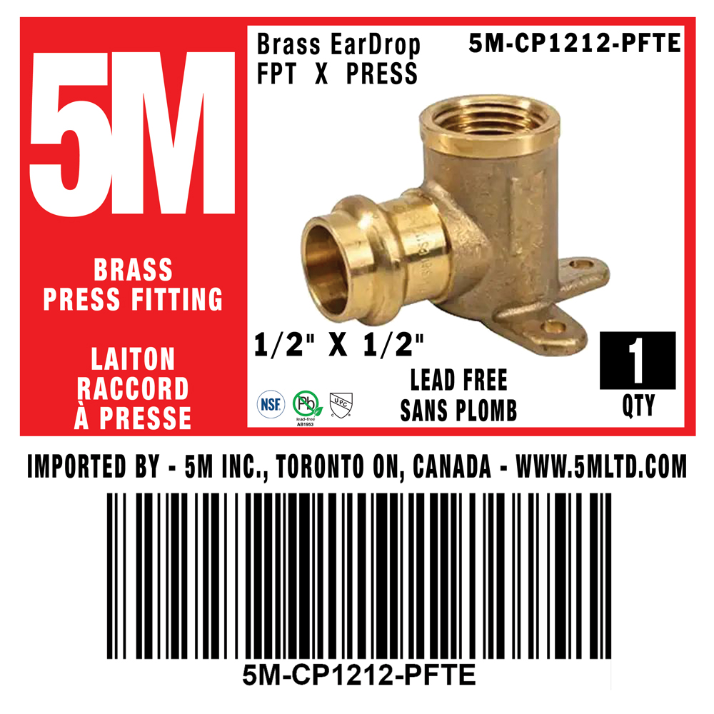 PRESS BRASS Ear Drop Elbow  FPT x  PRESS - NL BRASS - variation