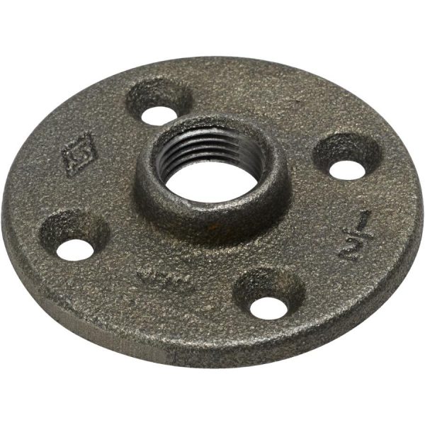 Boshart-1/2" FLOOR FLANGE BLACK- 2-BLFF-05