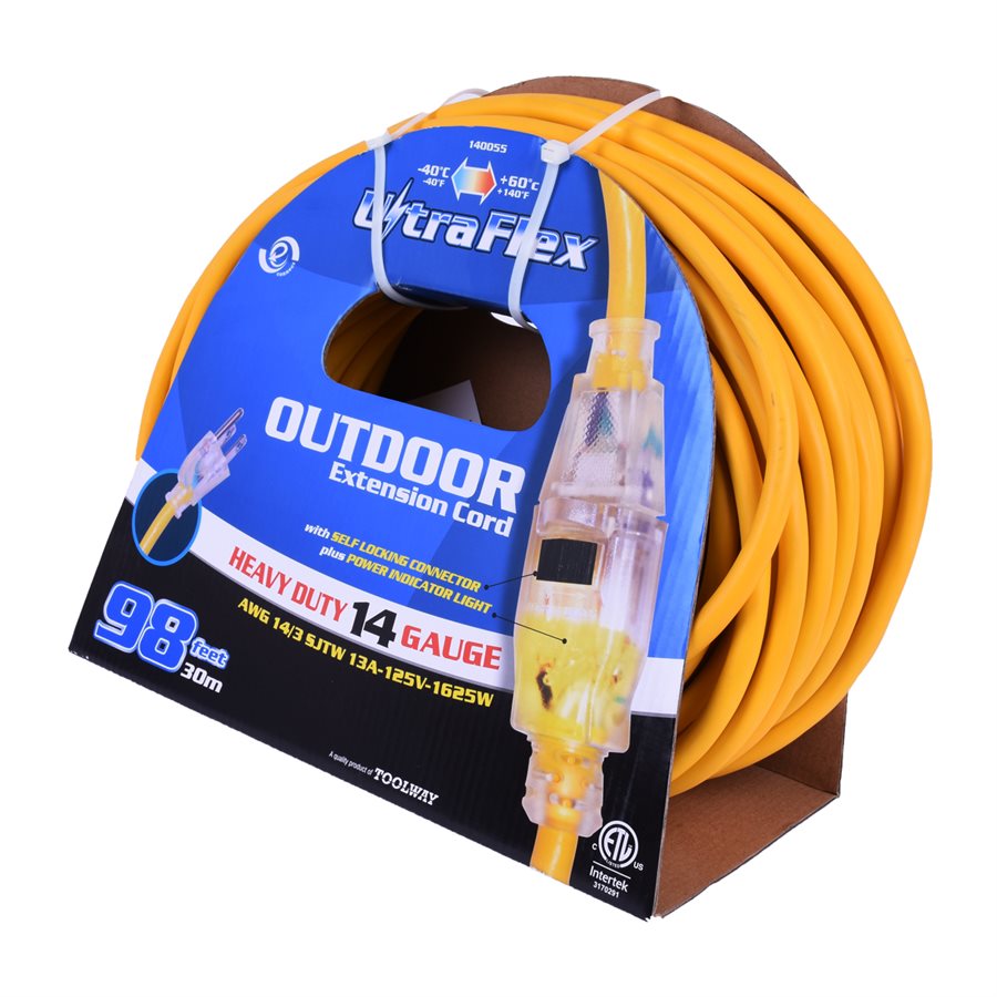 FlexiCord -EXTENSION CORD SJTW 14 / 3 100FT 1-OUTLET- 140055