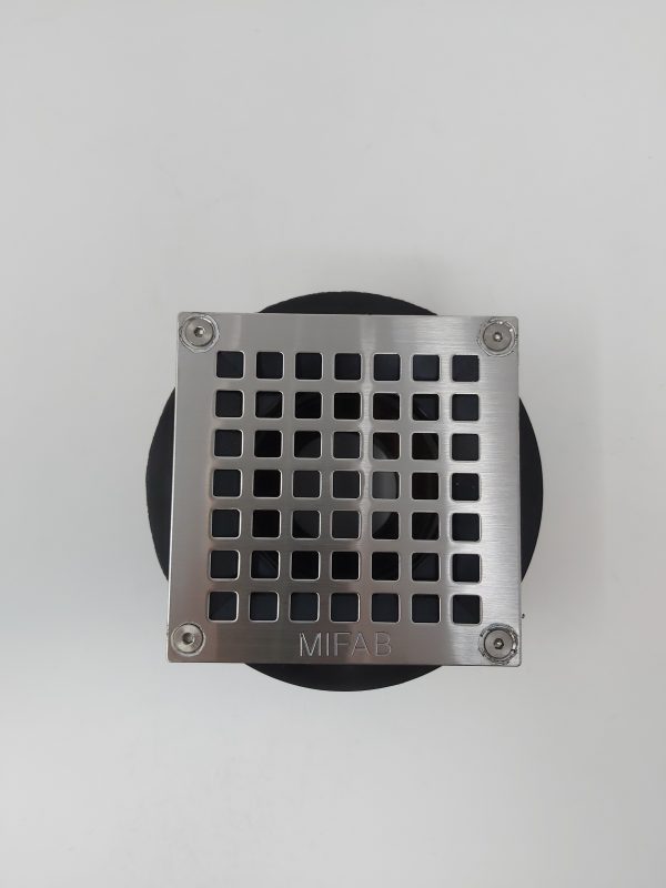 MIFAB-SHOWER DRAIN WITH SQUARE TOP 1 1/2" (38) Cast Iron body w/ 4 x 4 S.S. Grate-SD7101-S4 - Image 5