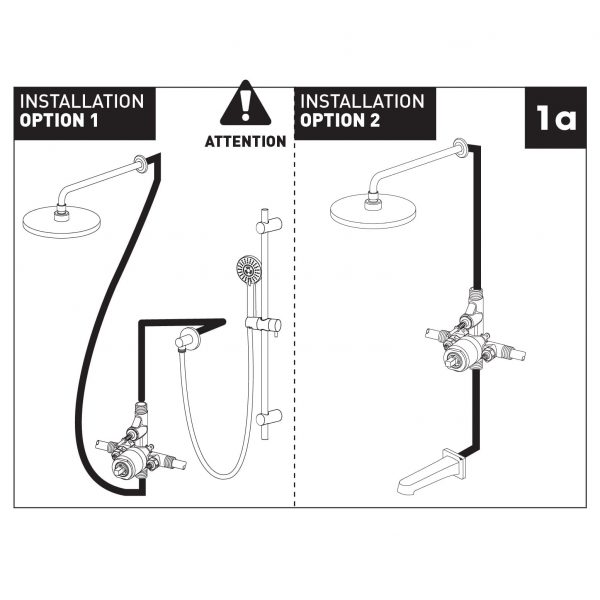 Belanger - Matte Black Shower Faucet – Complete model with Pressure Balanced Diverter Valve, Hand Shower Sliding Bar and Shower Head - KIT-QUA130CMB - Image 2